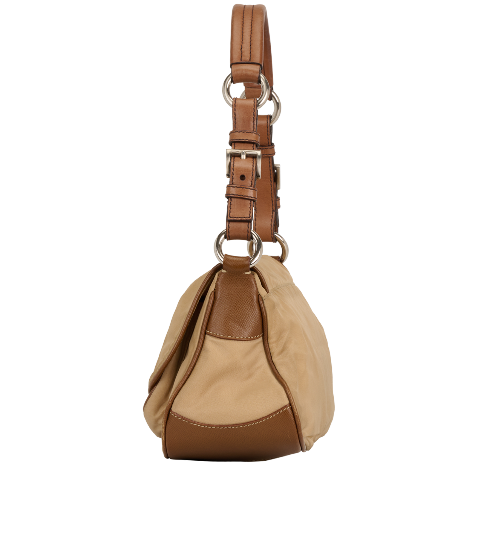 Shoulder Bag, &pound;275, Handbags, Brown, Nylon, Bottom view